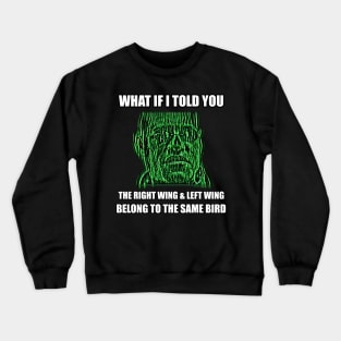 Matrix Meme Left Wing Right Wing Same Bird Crewneck Sweatshirt